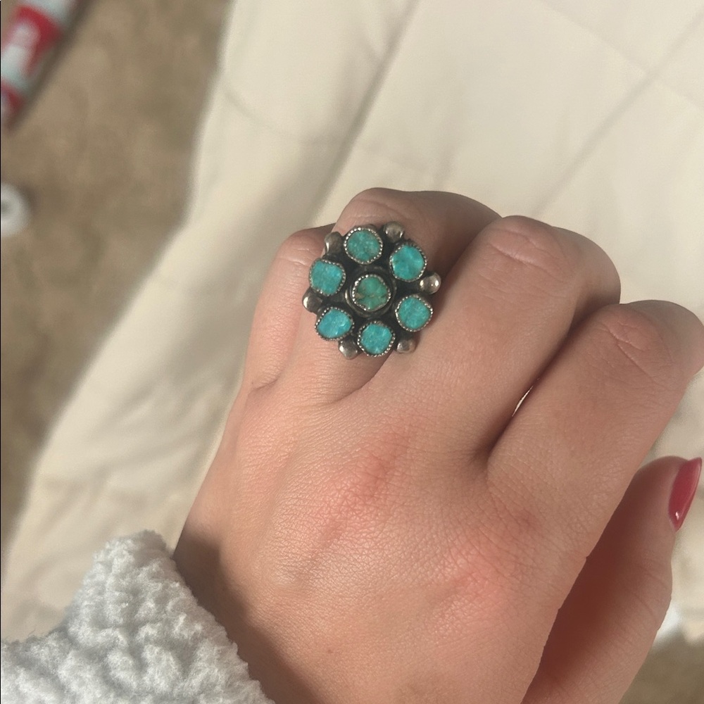 Vintage Turquoise Cluster Ring
